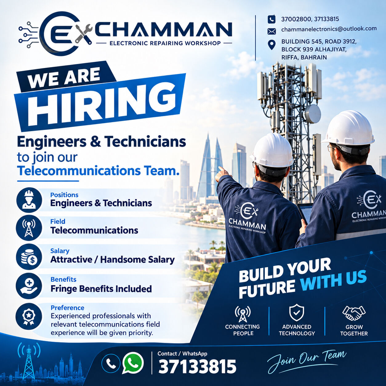 Manama, Jobs, Engineers & Technicians For Telecommunications