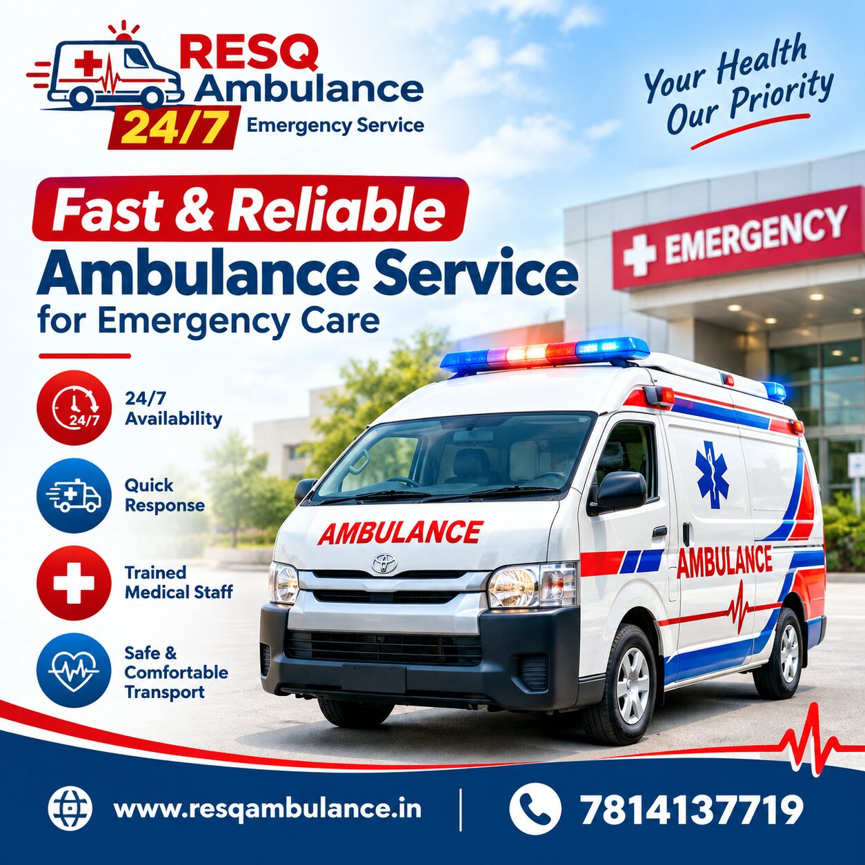 Punjab, Medical, Fast & Reliable Ambulance Service For Emergency Care