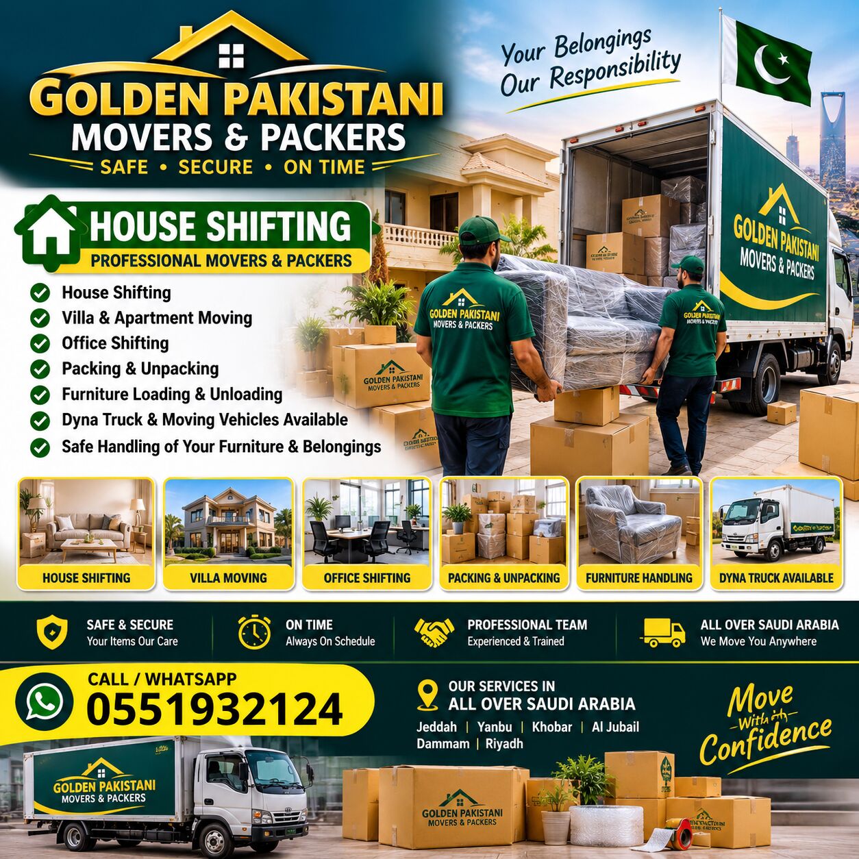 Jubail, Labor/Moving, 🏠 GOLDEN PAKISTANI MOVERS & PACKERS  ✅0551932124