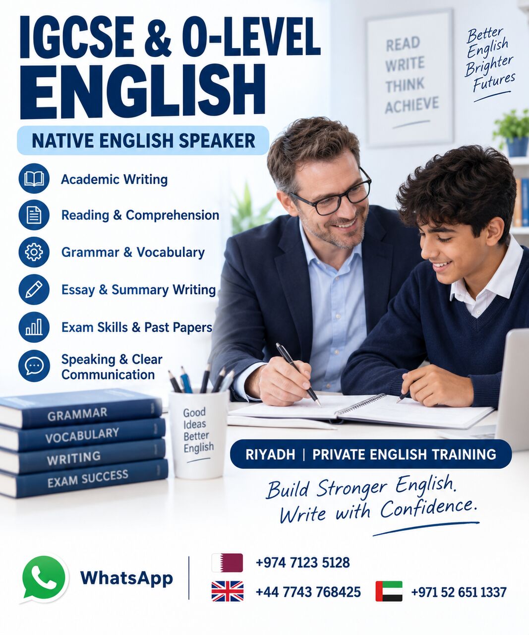Riyadh, Lessons Offered, IGCSE & O-LEVEL ENGLISH | NATIVE SPEAKER, WRITING & CLEAR COMMUNICATION