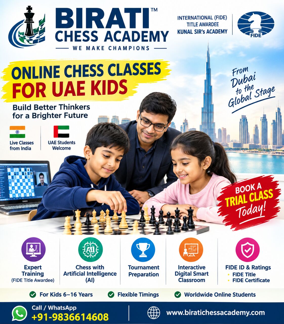 Dubai, Lessons Offered, Chess Online Classes For Kids