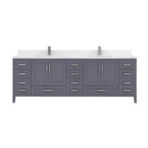 New York, Household, Ayna Decors Rooh 84 Inch Charcoal Grey Bath Vanity With Pure White Quartz Countertop