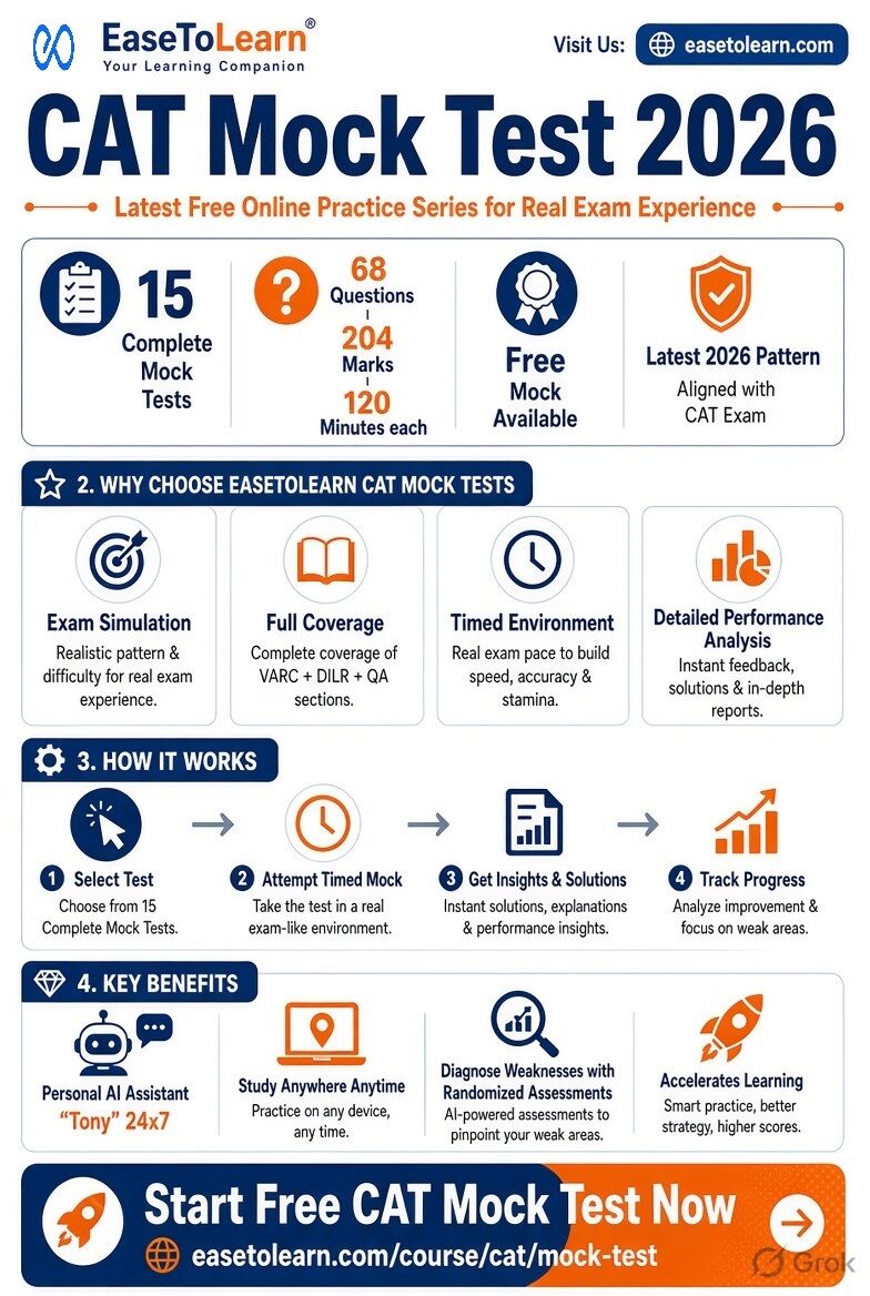 Mumbai, Education, CAT Mock Test &ndash; Practice Smarter And Prepare For CAT 2026 With EaseToLearn