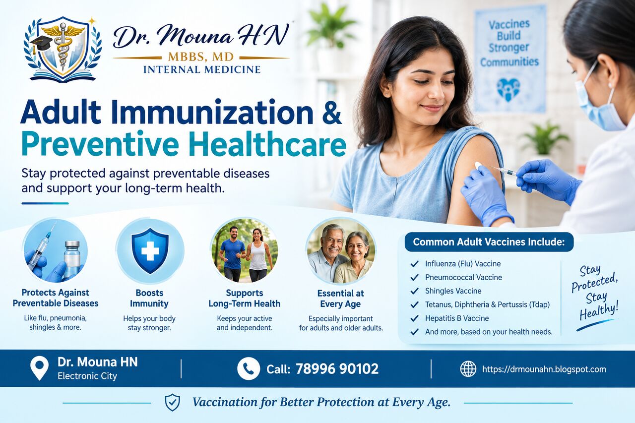 Bangalore, Health, Adult Immunization & Preventive Healthcare - Dr.Mouna HN