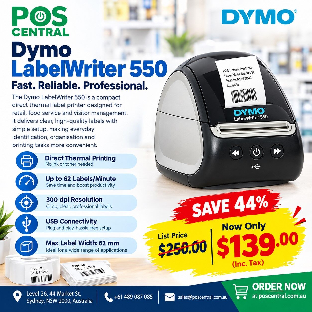 Sydney, Electronics, AUD 139,  Dymo LabelWriter 550 &ndash; Fast Label Printer For Business