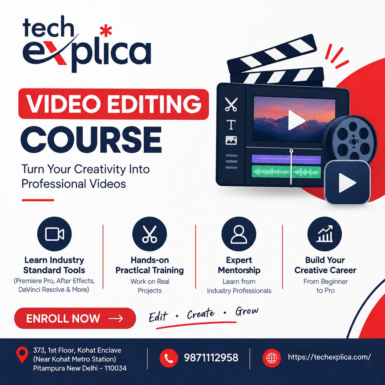 New Delhi, Lessons Offered, Video Editing Course In Delhi