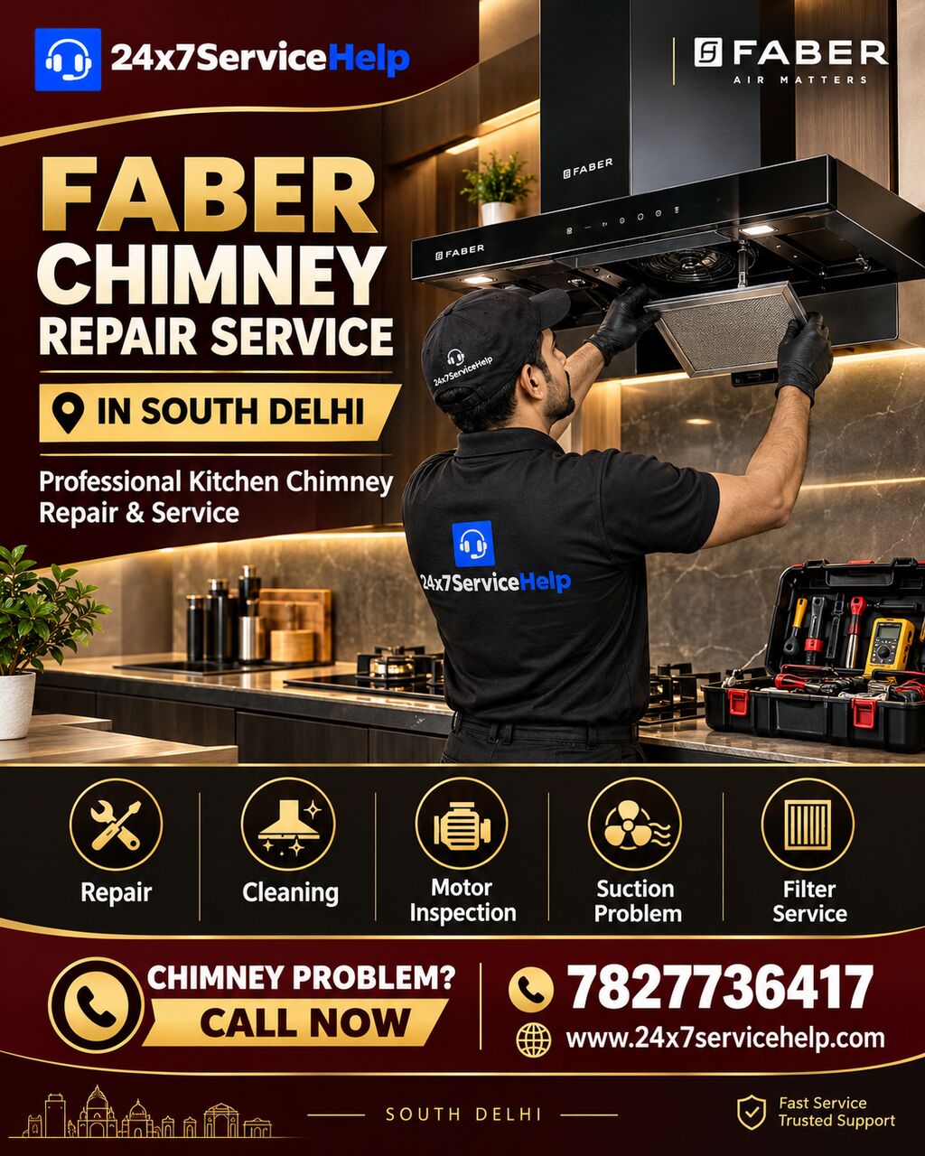 New Delhi, Appliance Repair, Faber Chimney Repair Service In South Delhi