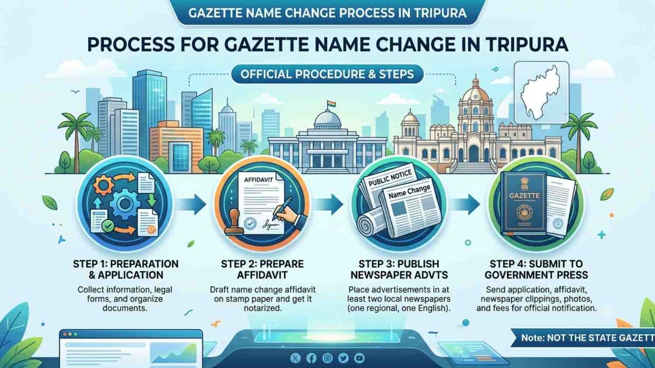 New Delhi, Legal, Apply Online For Gazette Name Change In Tripura | Vakil India