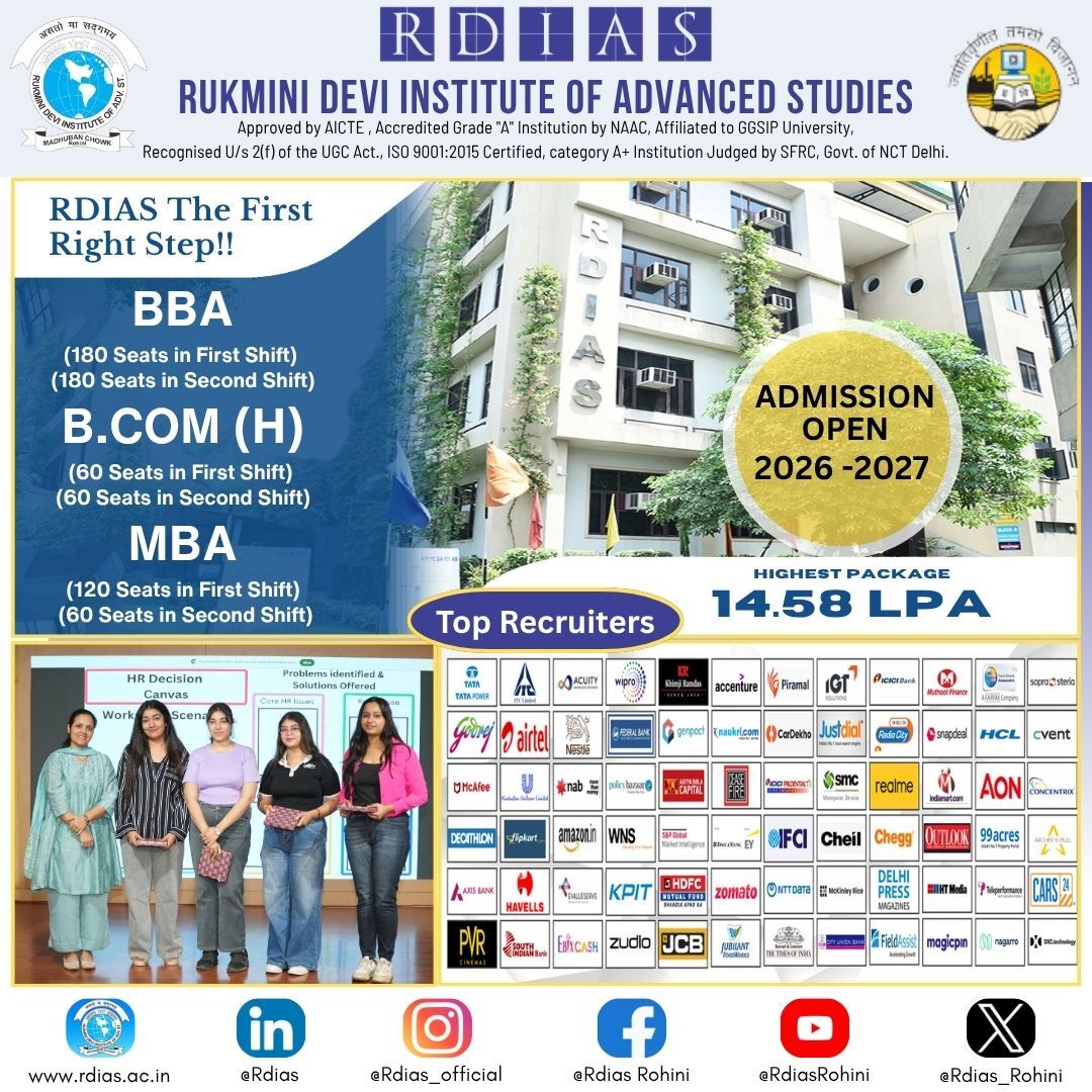 Rohini, Education, Best IP University MBA Colleges In Delhi With Strong Placements - RDIAS