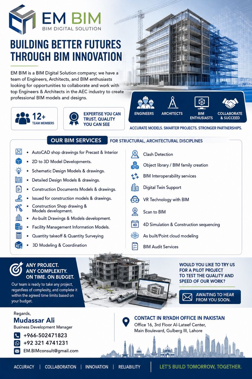 Riyadh, Graphic Design, EM Consultant Company &ndash; Your Reliable BIM & CAD Outsourcing Partner