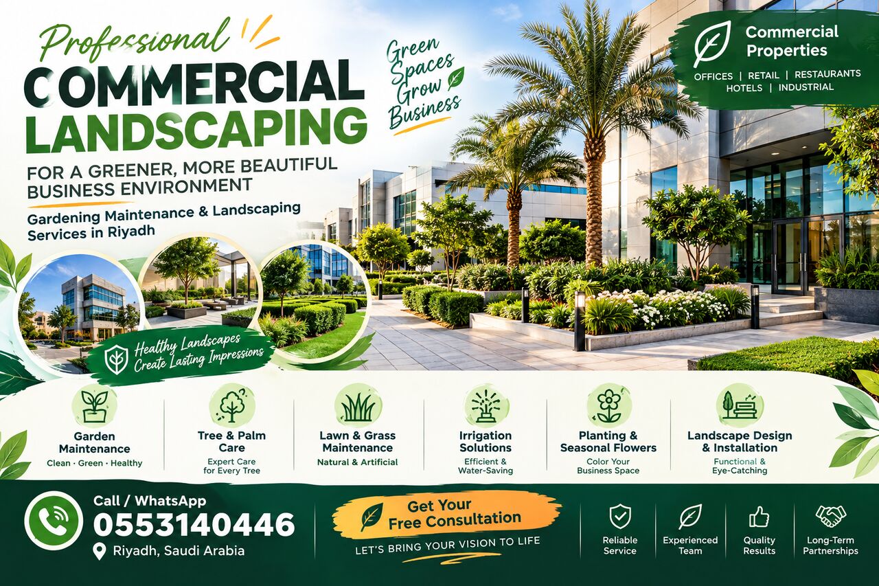 Riyadh, Construction, PROFESSIONAL COMMERCIAL Gardening & LANDSCAPING SERVICES IN RIYADH