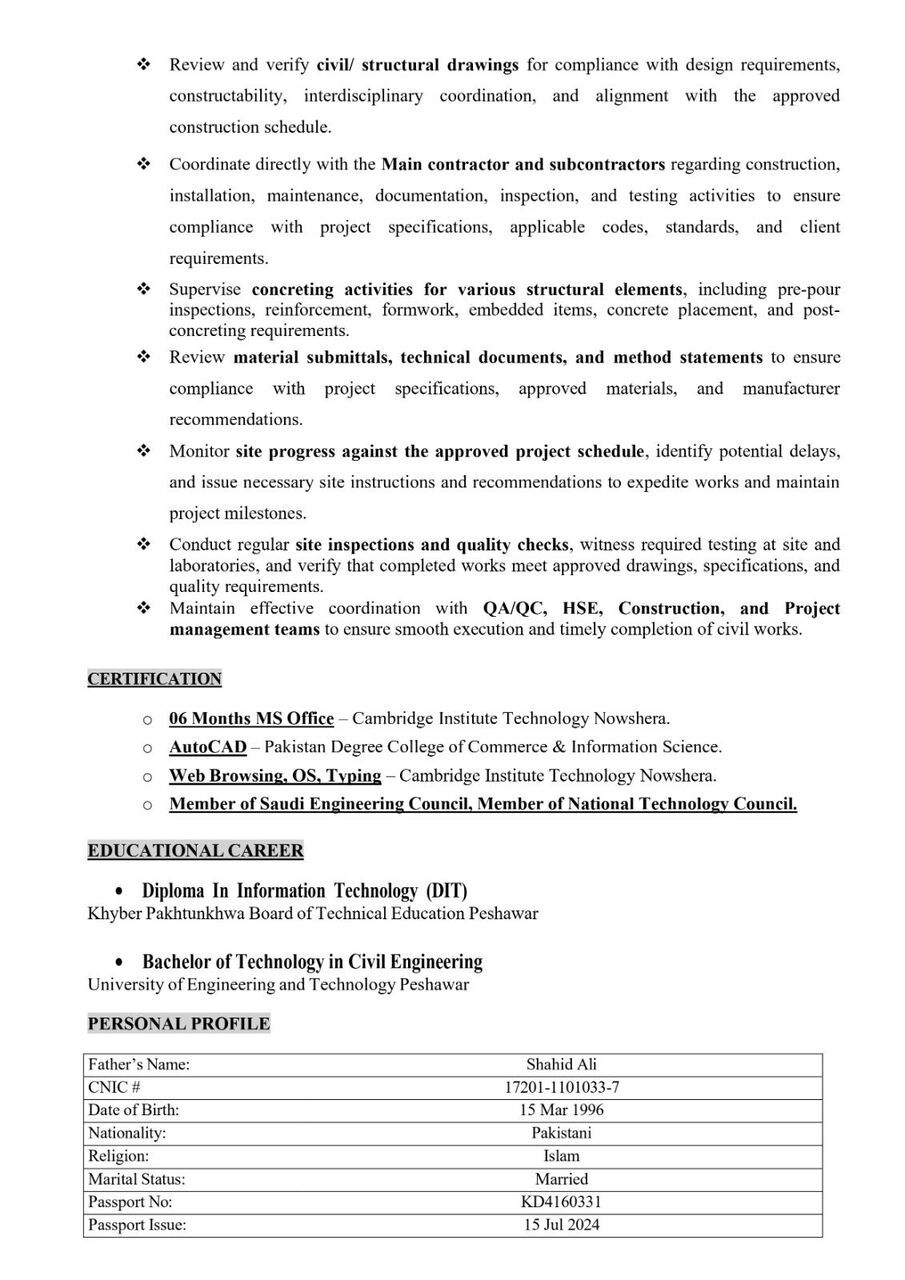 Riyadh, Job Seekers, Civil QA QC Engineer, Civil Site Engineer