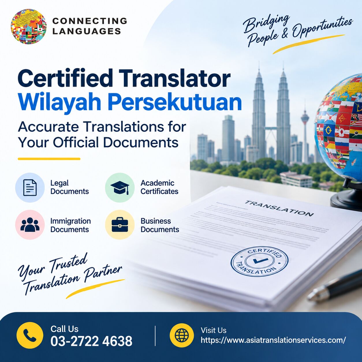 Kuala Lumpur, Translation, Certified Translator Wilayah Persekutuan For Official Document Translation