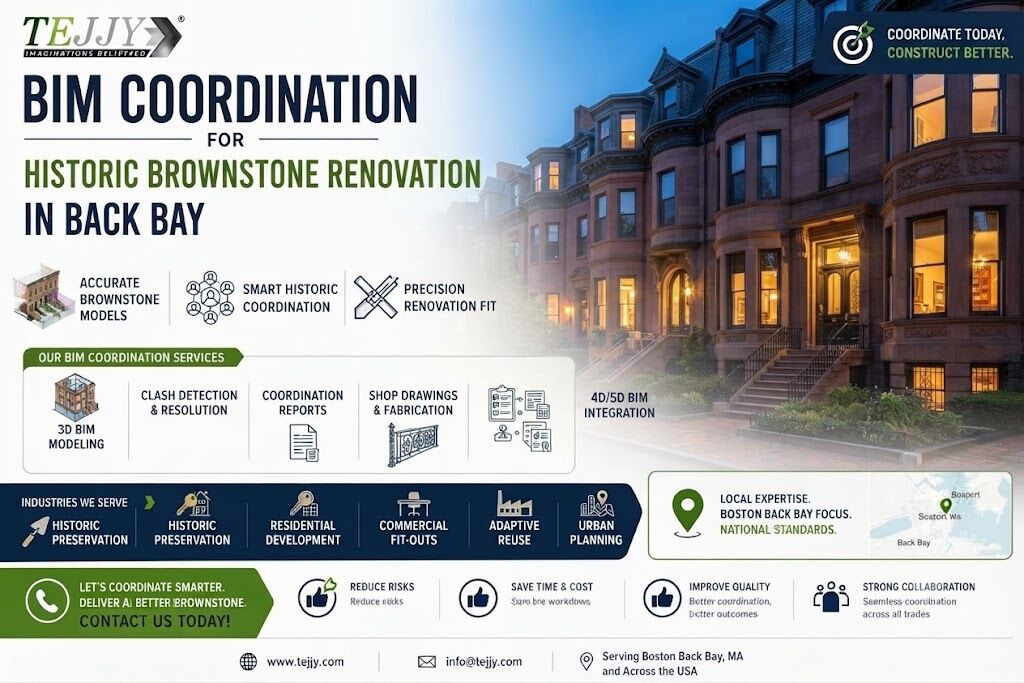 New York, Construction, BIM Coordination For Historic Brownstone Renovation In Back Bay