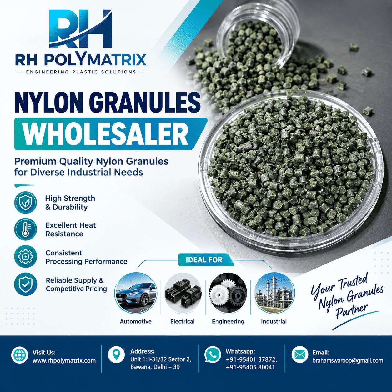 New Delhi, Materials, Nylon Granules Wholesaler In India | RH Polymatrix