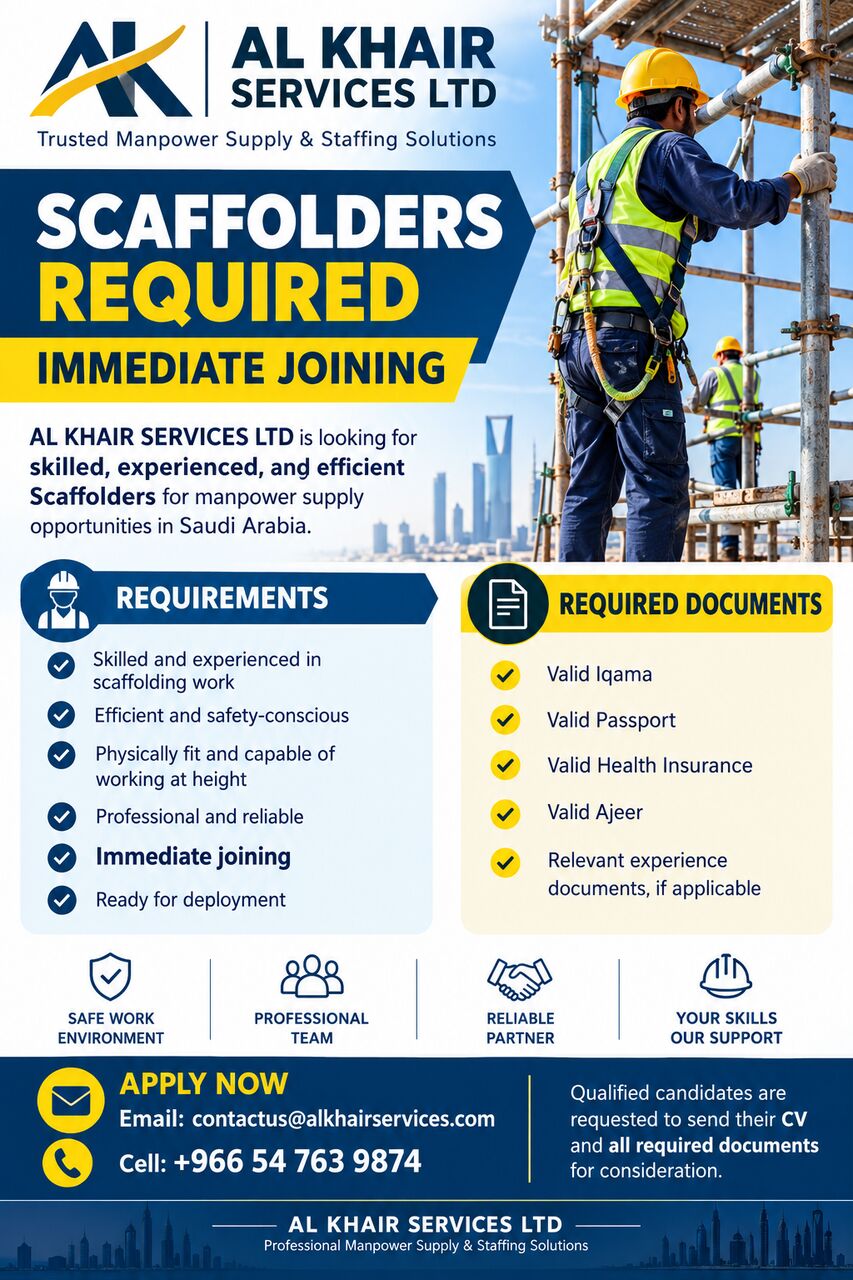 Riyadh, Jobs, Scaffolders