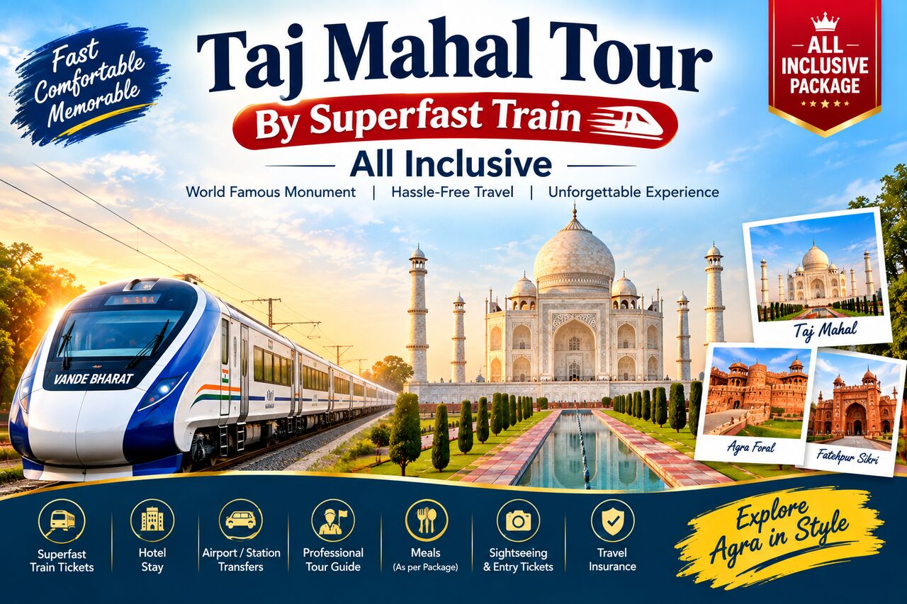 Mumbai, Travel, Taj Mahal Tour By Superfast Train All Inclusive