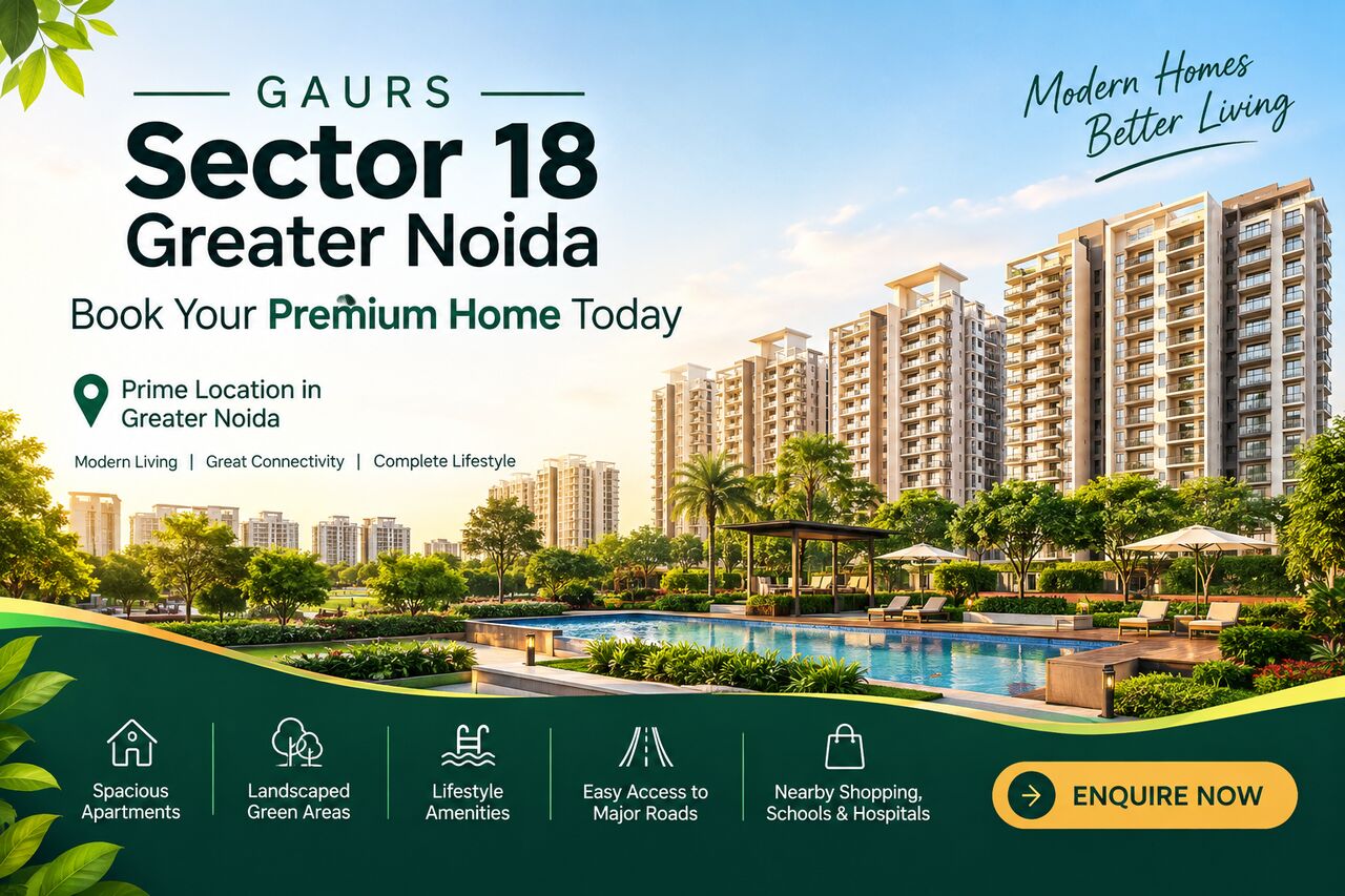 Greater Noida, Apartments, Flats, Houses & Villas, Furnished,  4 BR,  Gaurs Sector 18 Greater Noida &ndash; Book Your Premium Home Today