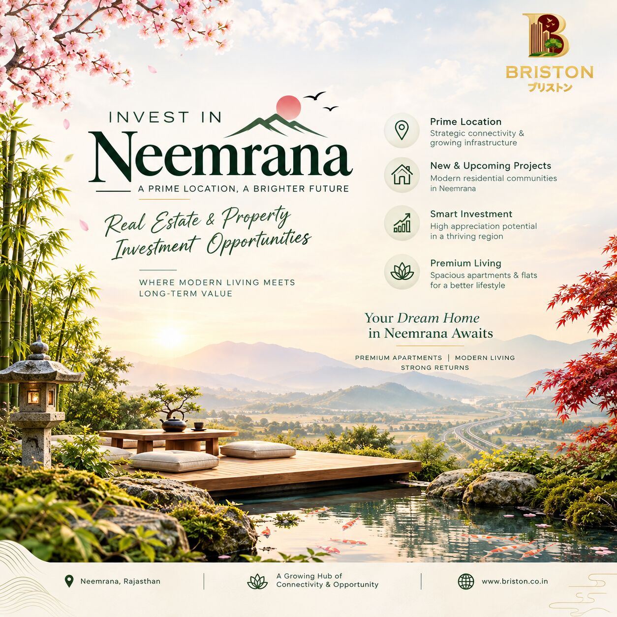 Jaipur, Real Estate For Sale, Briston Mirai Hills &ndash; Neemrana Real Estate, NH-48, Rajasthan