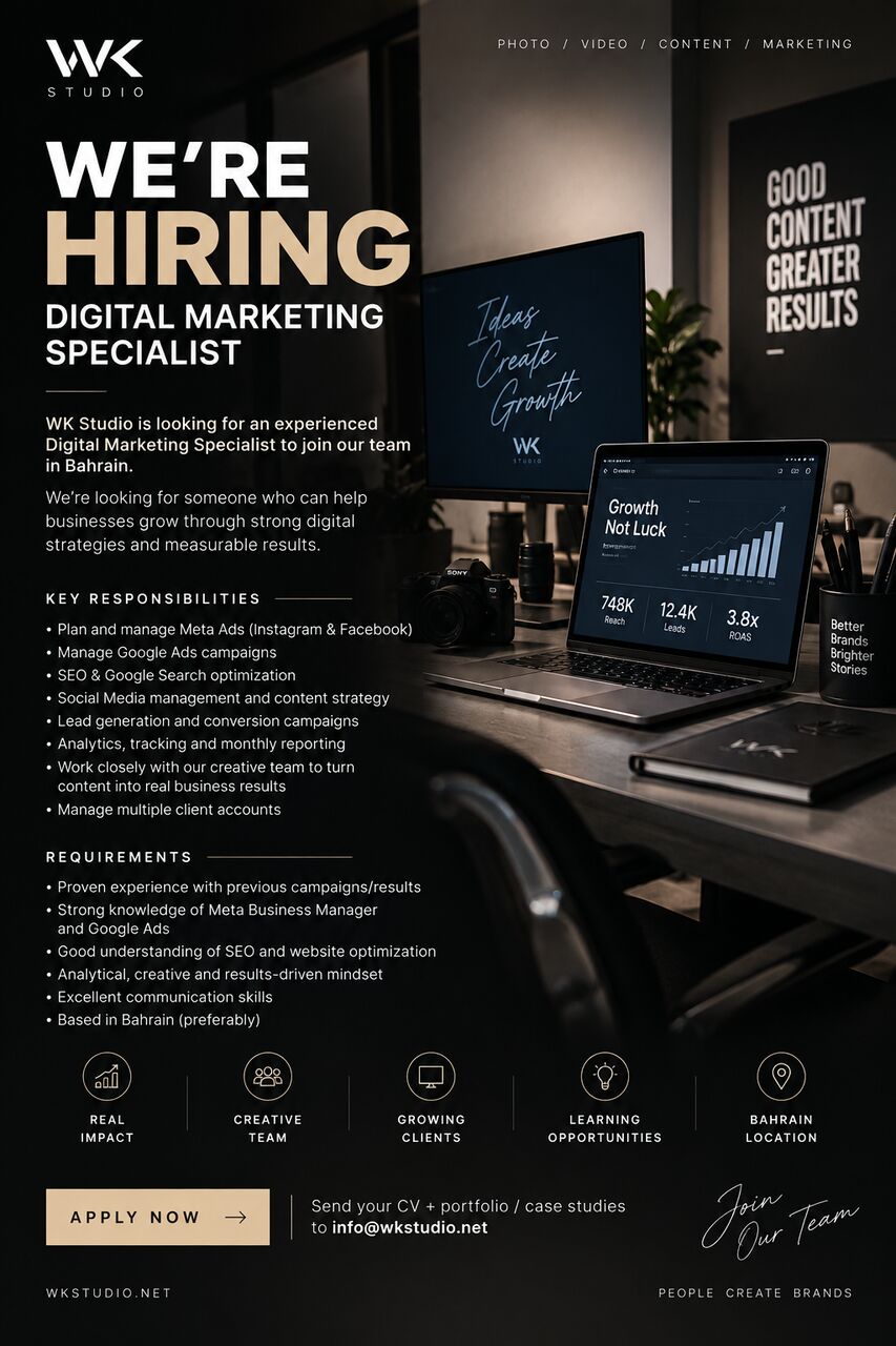 Manama, Jobs, Digital Marketing Required