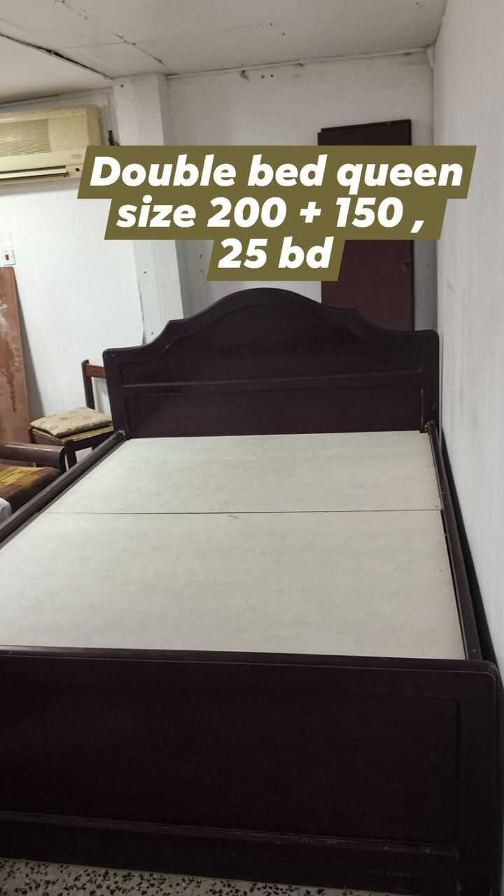 Hoora, Furniture, BHD 25,  Free Delivery And Fixing 📢 No Mattress Queen Size Double Bed For Sale 200 By 150 ...36471
