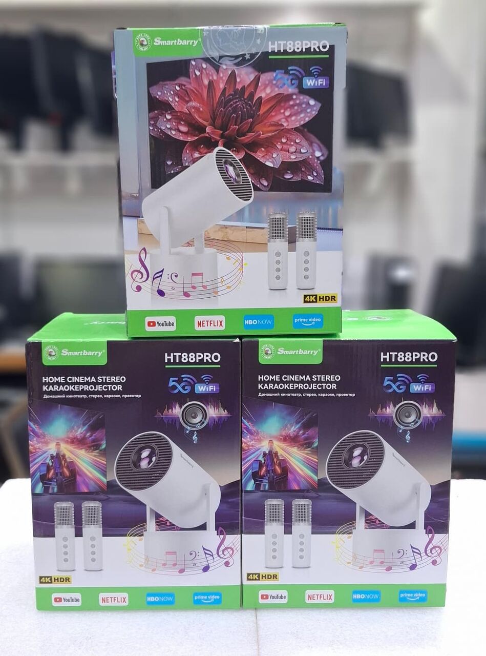 Manama, Computers, BHD 25,  New 4K Multimedia Android 5G Projector Bluetooth Speakers+2 Mic & Wireless Screen Sharing