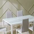 BHD 50,  Tempered Glass White Dining Table + 4 Chairs