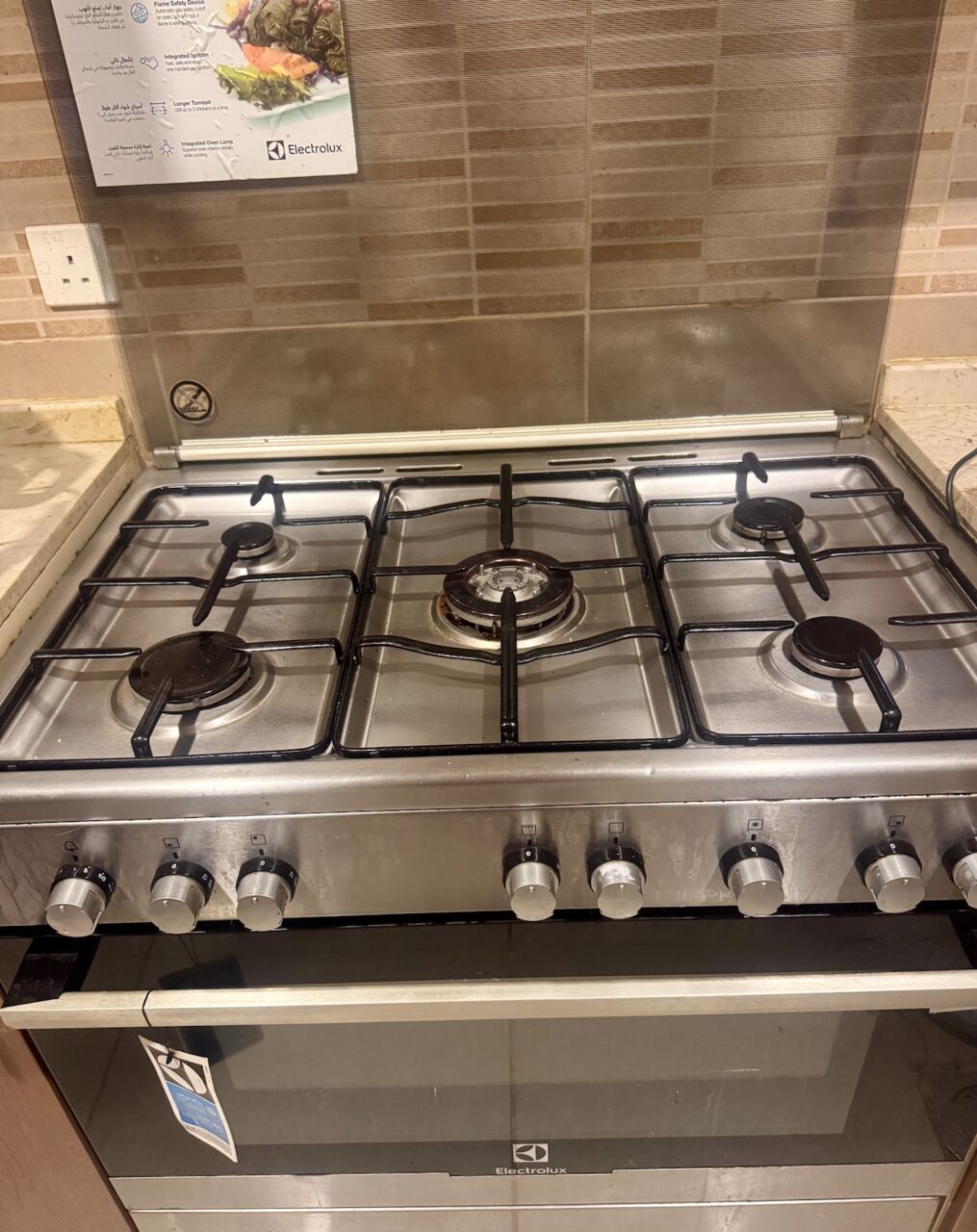 Jeddah, Household Items, SAR 550,  Electrolux 5-Burner Gas Cooker &ndash; 90 Cm