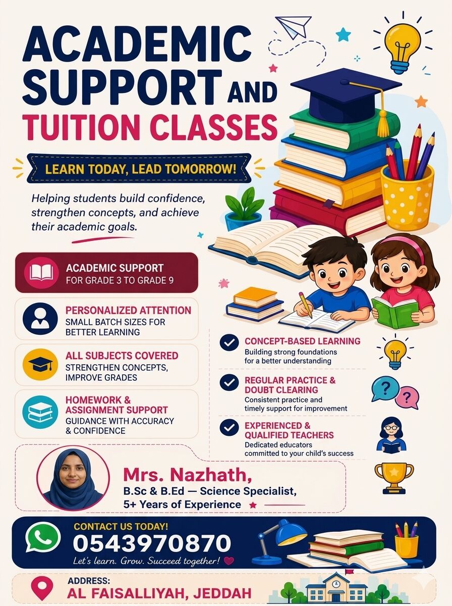 Jeddah, Education, Tuitions And Academic Support
