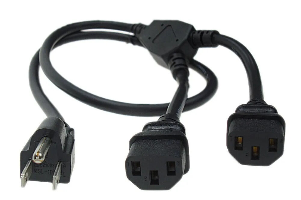 New York, Electronics, USD 6,  Buy NEMA 5-15P To C13 X 2 16AWG SJT Power Cord Splitter | SF Cable