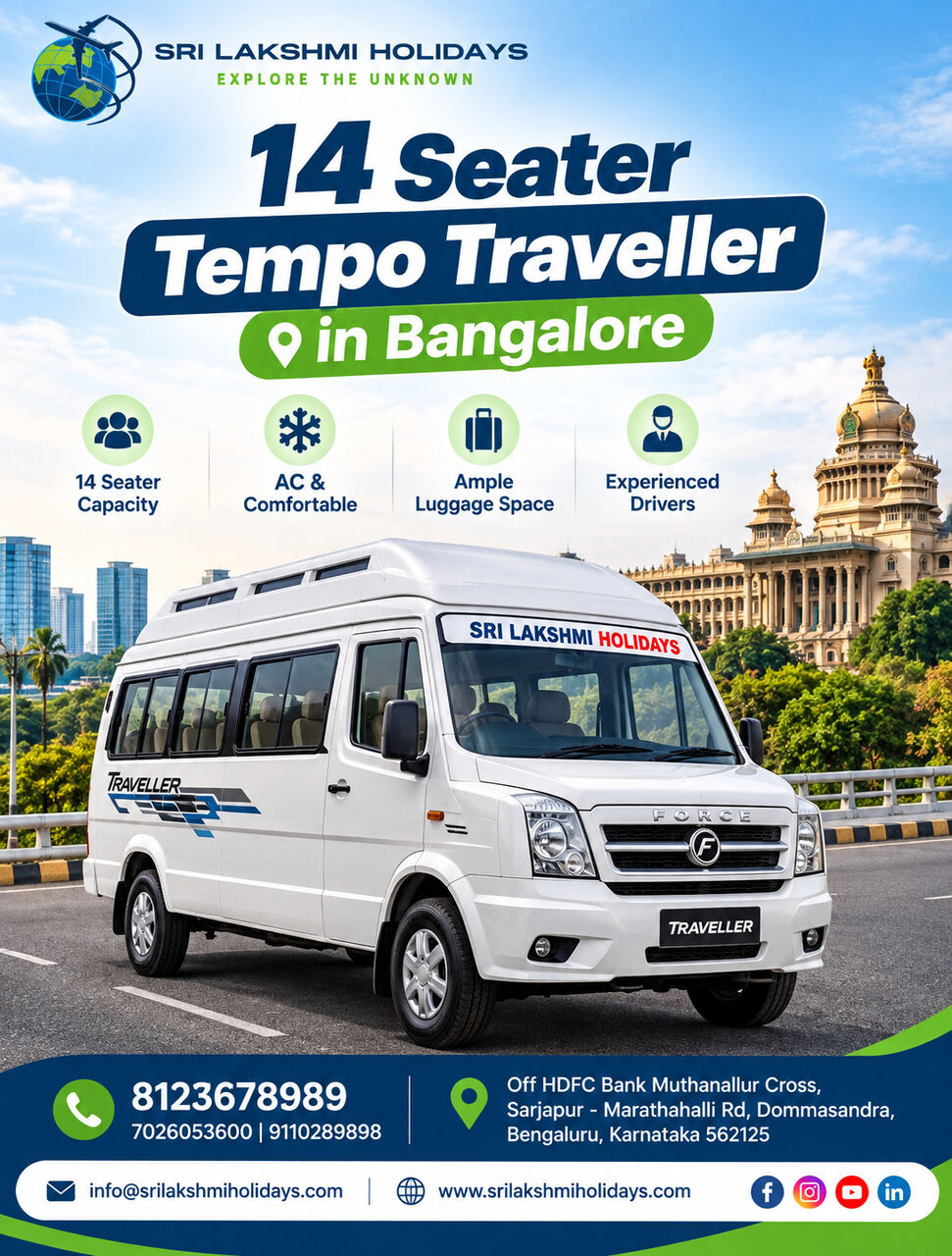 Bangalore, Travel, Why Is A 14 Seater Tempo Traveller In Bangalore A Great Option For Group Vacations?