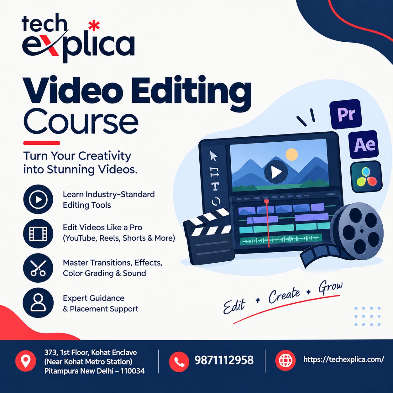 New Delhi, Lessons Offered, Video Editing Course In Delhi