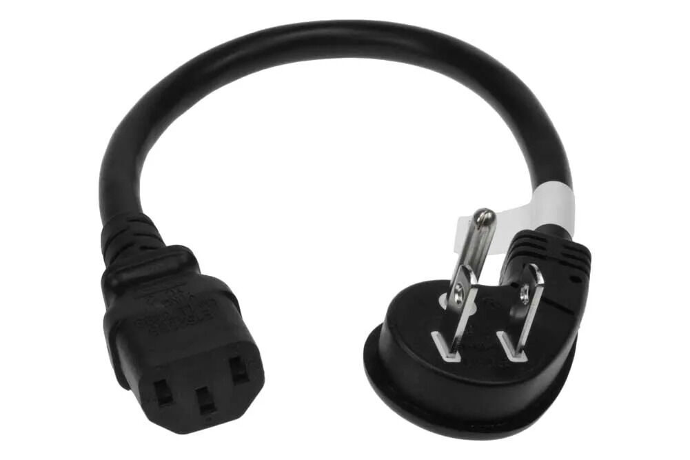 New York, Electronics, USD 5,  Ultra Low Profile Angle NEMA 5-15P To C13 With 18/3 AWG SJT (IEC320 C13 To NEMA 5-15P) | S