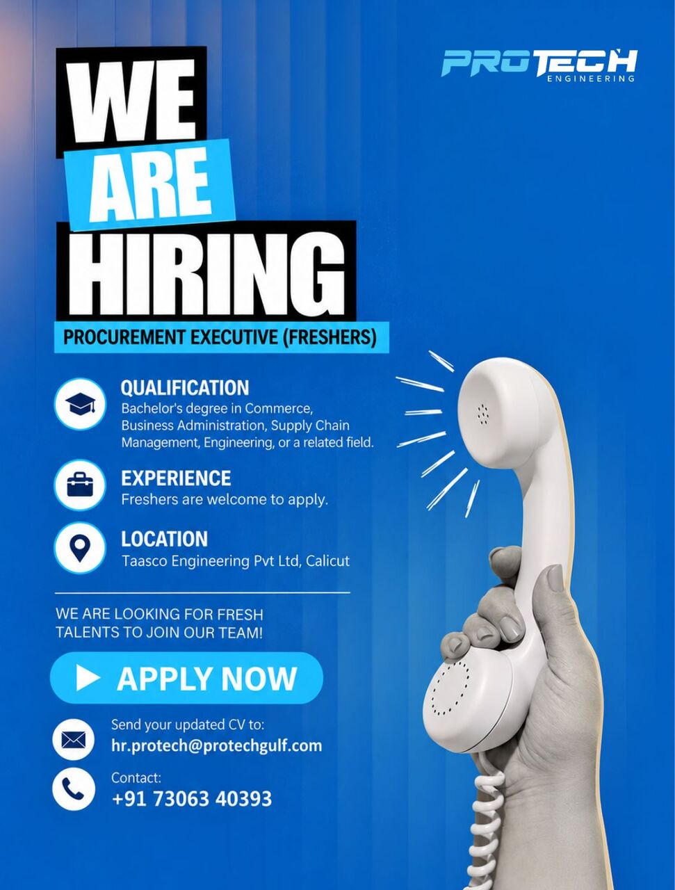 Kerala, Jobs, Procurement Executive(Freshers)