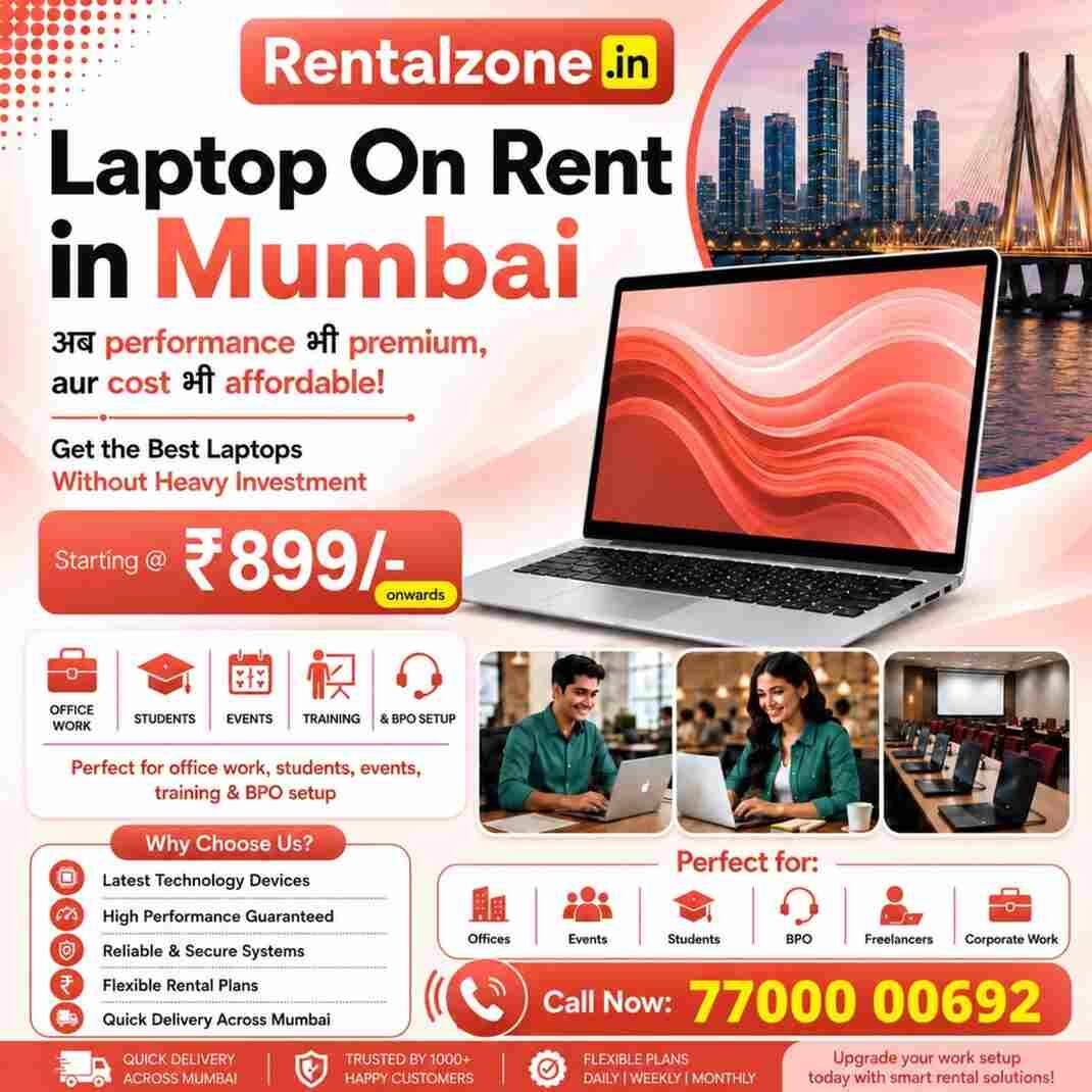 Mumbai, Electronics, INR 899,  Laptop On Rent At Rs 899/- Mumbai, Vashi, Navimumbai