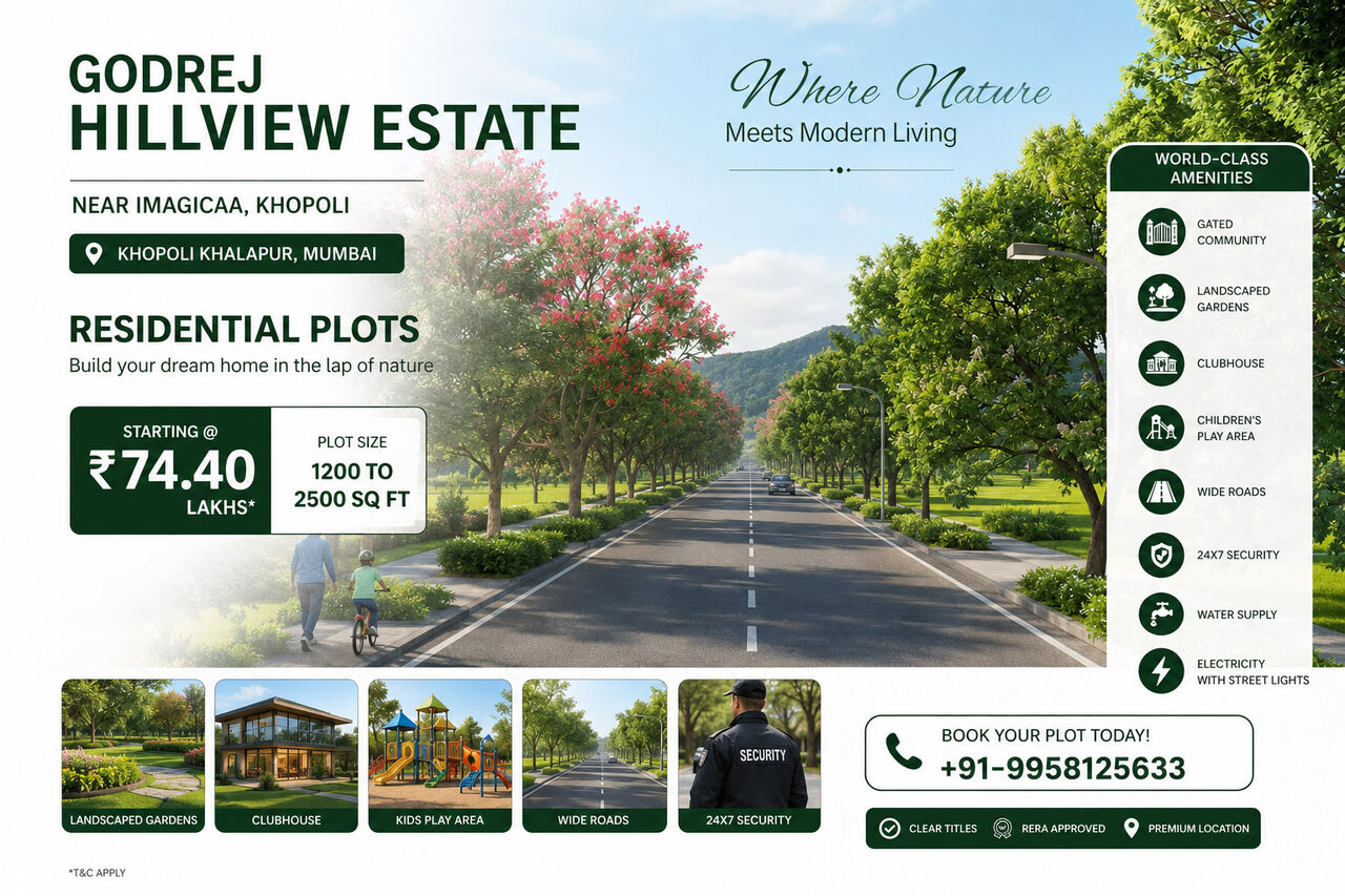 Navi Mumbai, Residential Plots, INR 6500000,  1200 Sq. Feet,  Godrej Plots Khopoli: Your Guide To Premium Land Ownership