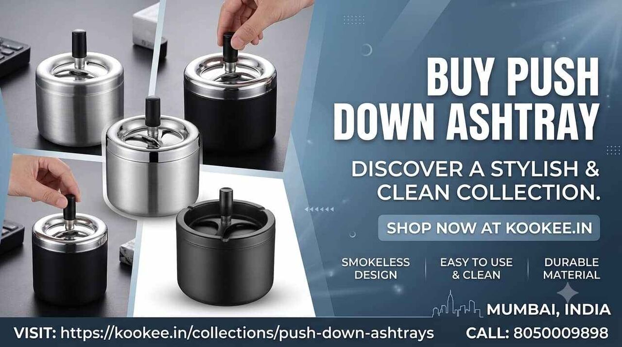 Mumbai, Household Items, INR 460,  Windproof Push Down Ashtray For Home & Outdoor Use