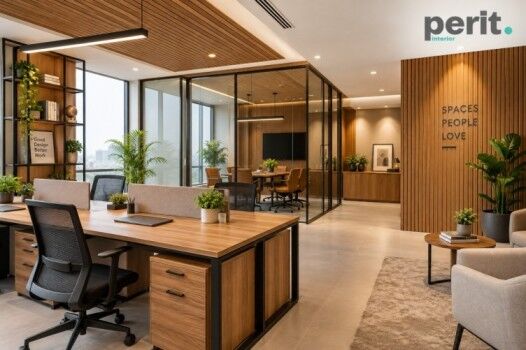 Kolkata, Interior Design, Modern Wooden Office Interior Design | Perit Interior