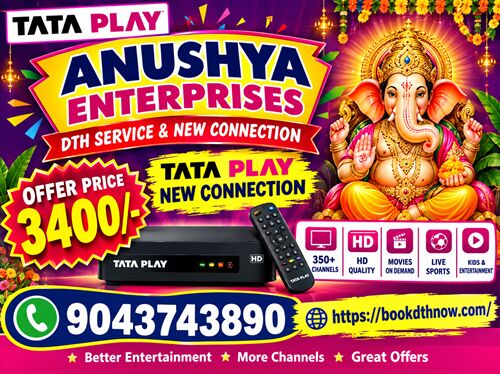 Mumbai, Electronics, INR 3600,  Tata Play New DTH Connection Offers In Cuddalore | Manjakuppam
