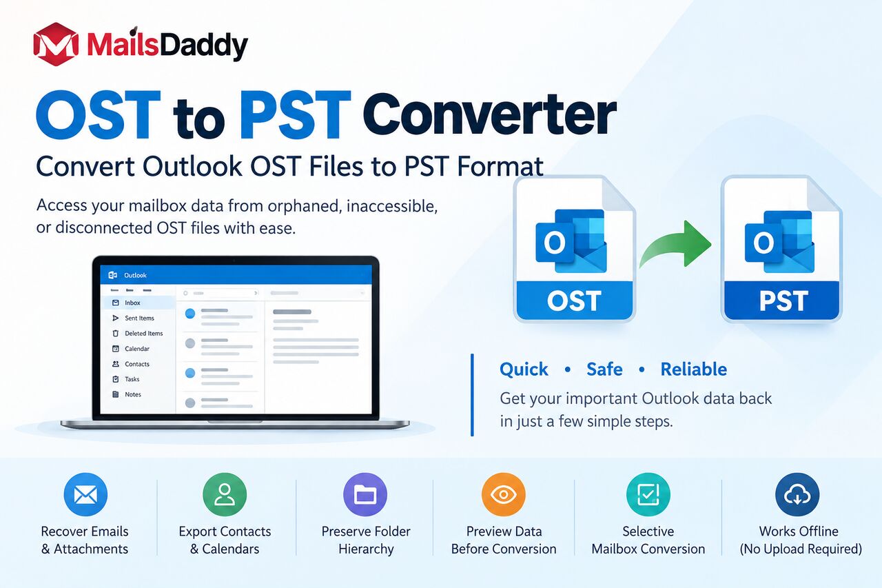San Francisco, Software, USD 49,  MailsDaddy OST To PST Converter &ndash; Convert Outlook OST Files To PST