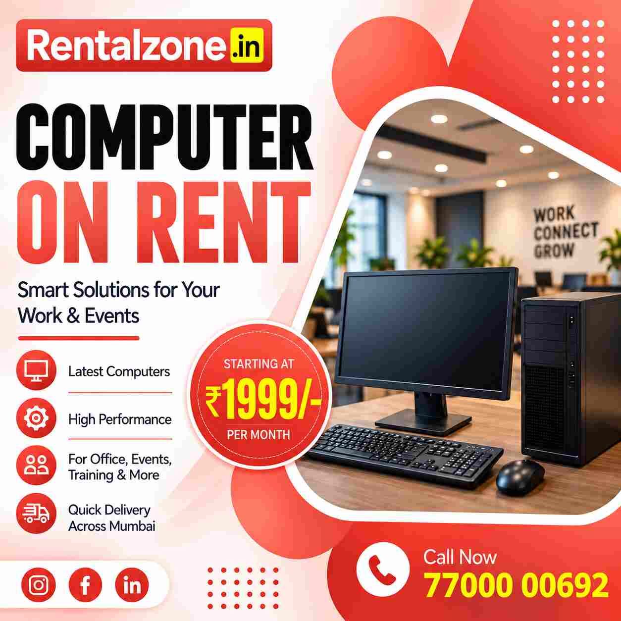 Mumbai, Electronics, INR 1999,  Computer On Rent At Rs 1999/- Mumbai, Vashi, Navimumbai
