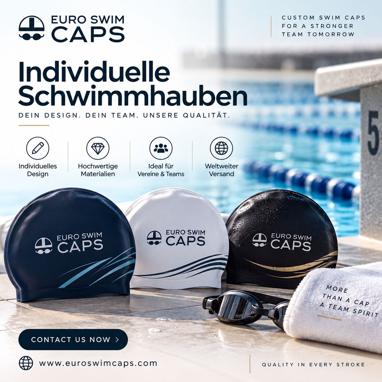 Berlin, Sporting Goods, Individuelle Schwimmhauben F&uuml;r Teams, Vereine & Veranstaltungen | Euro Swim Caps