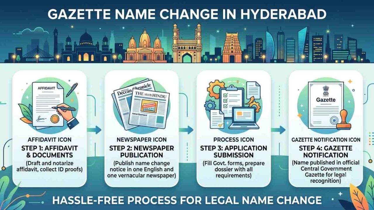 New Delhi, Legal, Apply Online For Gazette Name Change In Hyderabad