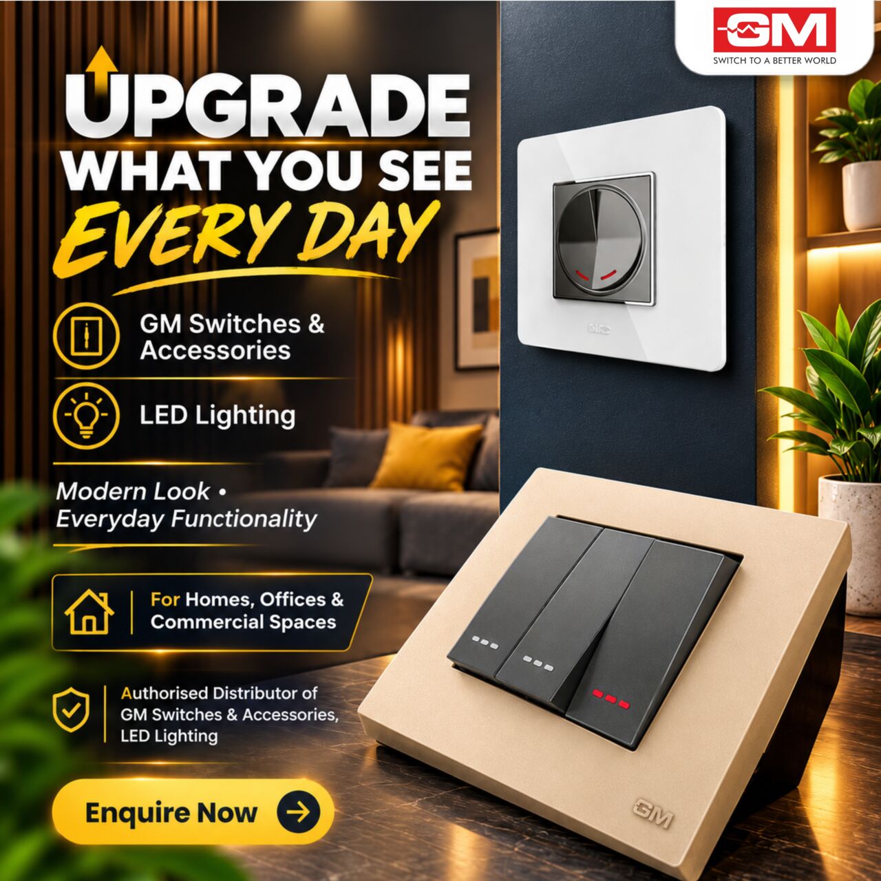 Mumbai, Materials, GM Switches And Accessories And LED Lighting For Modern Spaces