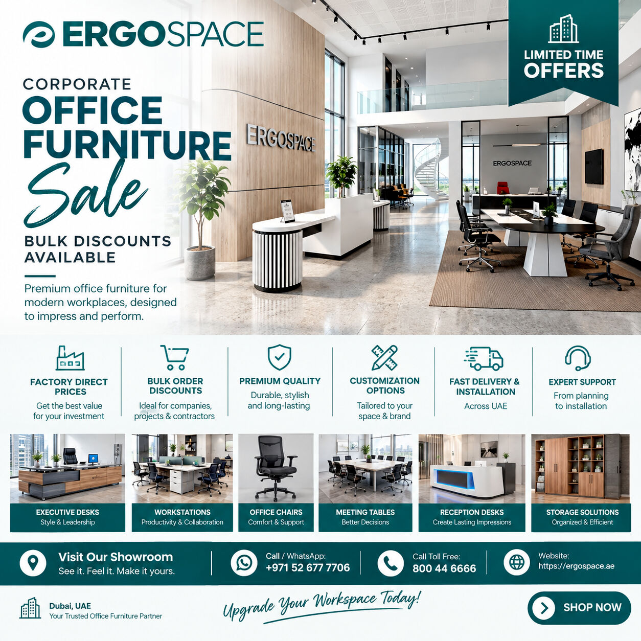 Dubai, Furniture, AED 5000,  Corporate Office Furniture Sale | Bulk Discounts Available