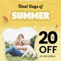 USD 10,  Final Days Of Summer Sale &ndash; 20% OFF Pet Care Essentials