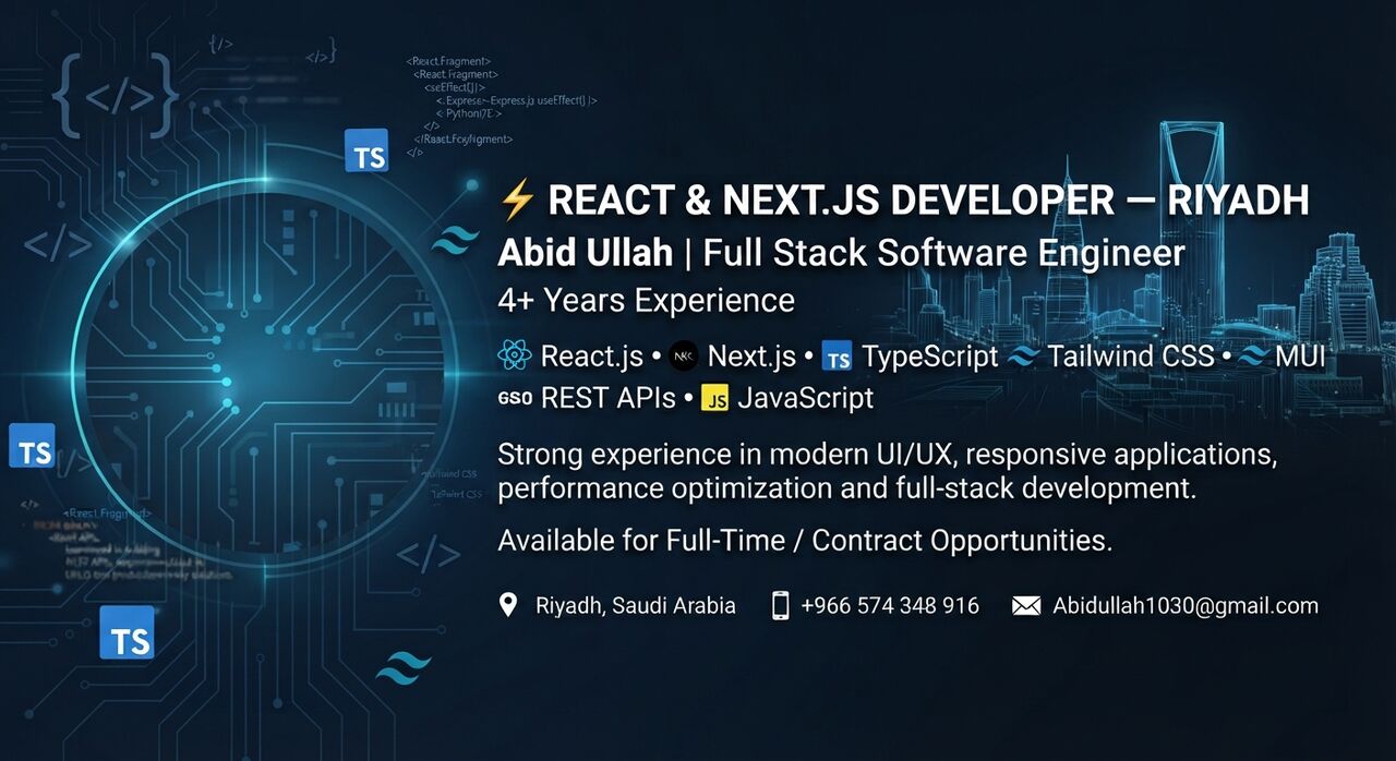 Riyadh, Job Seekers, NODE.JS / PYTHON FASTAPI DEVELOPER