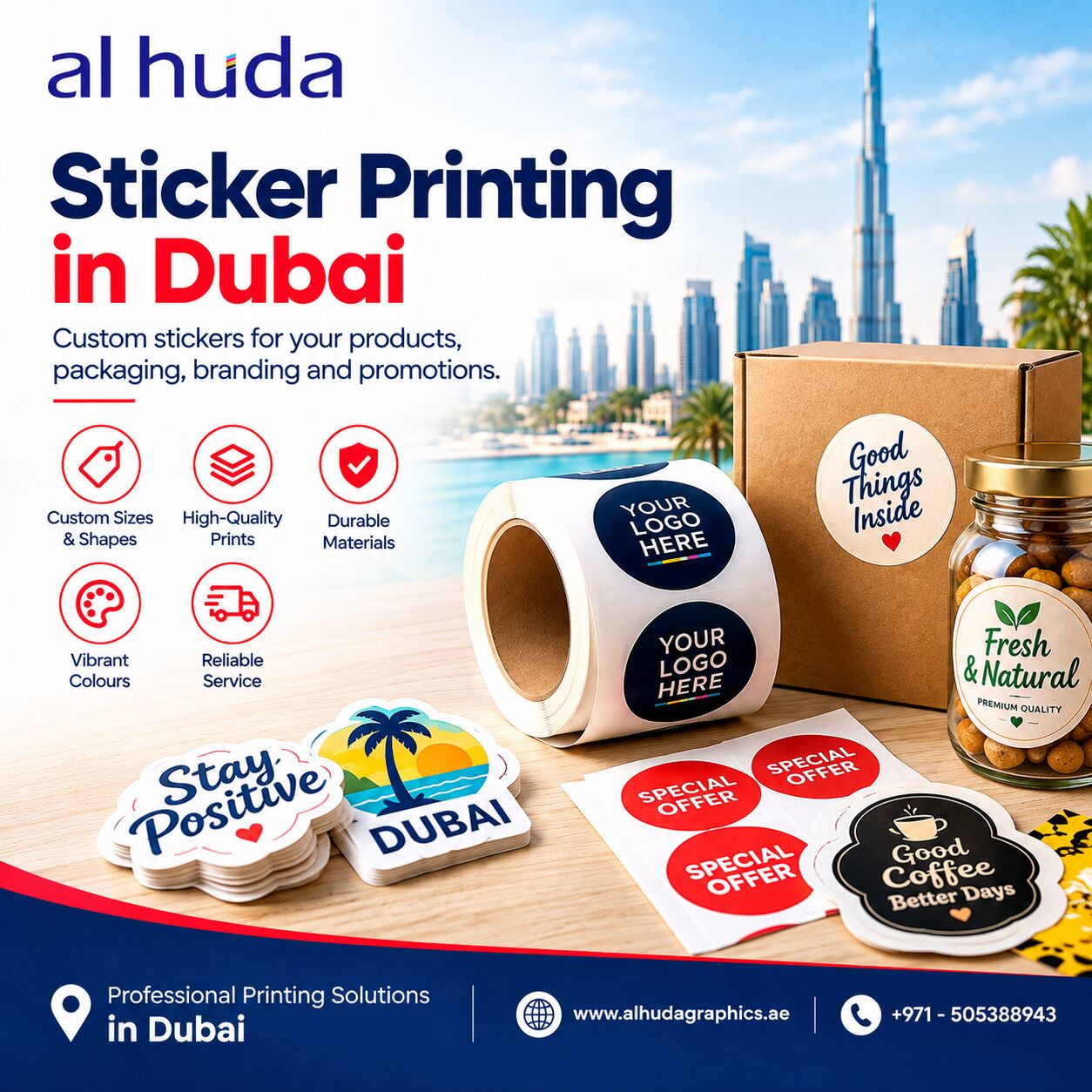 Sharjah, Printing, Sticker Printing In Dubai For Business Branding
