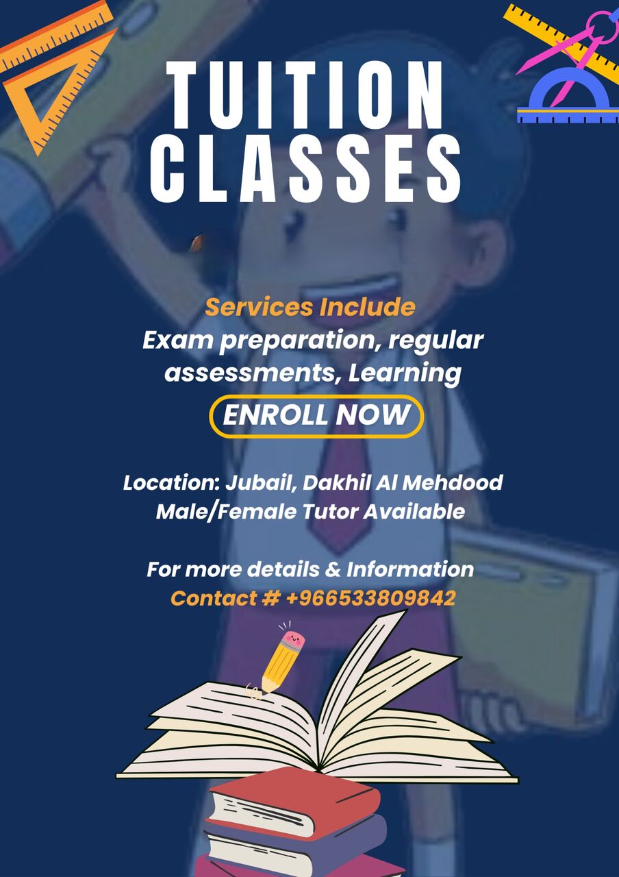 Jubail, Lessons Offered, HOME TUITIONS Upto IGCSE, FBISE Level