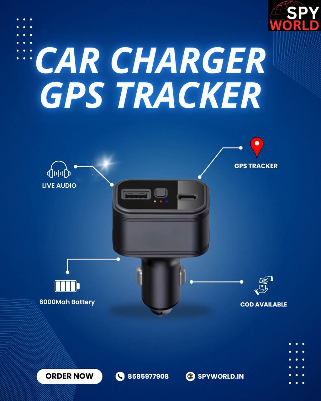 Mumbai, Electronics, INR 11999,  Buy Car GPS Tracker With Live Tracking | Spy World